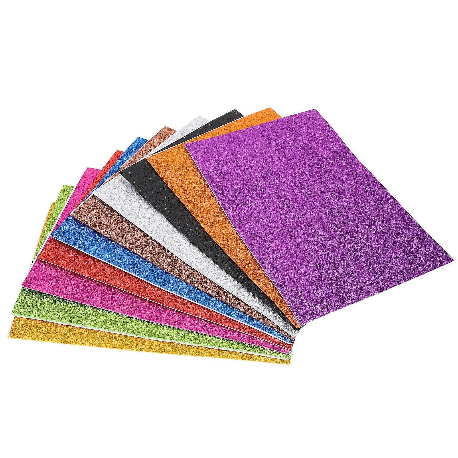Creative Glitter Sponge Paper for Handmade Crafts 10Pcs Assorted Colors