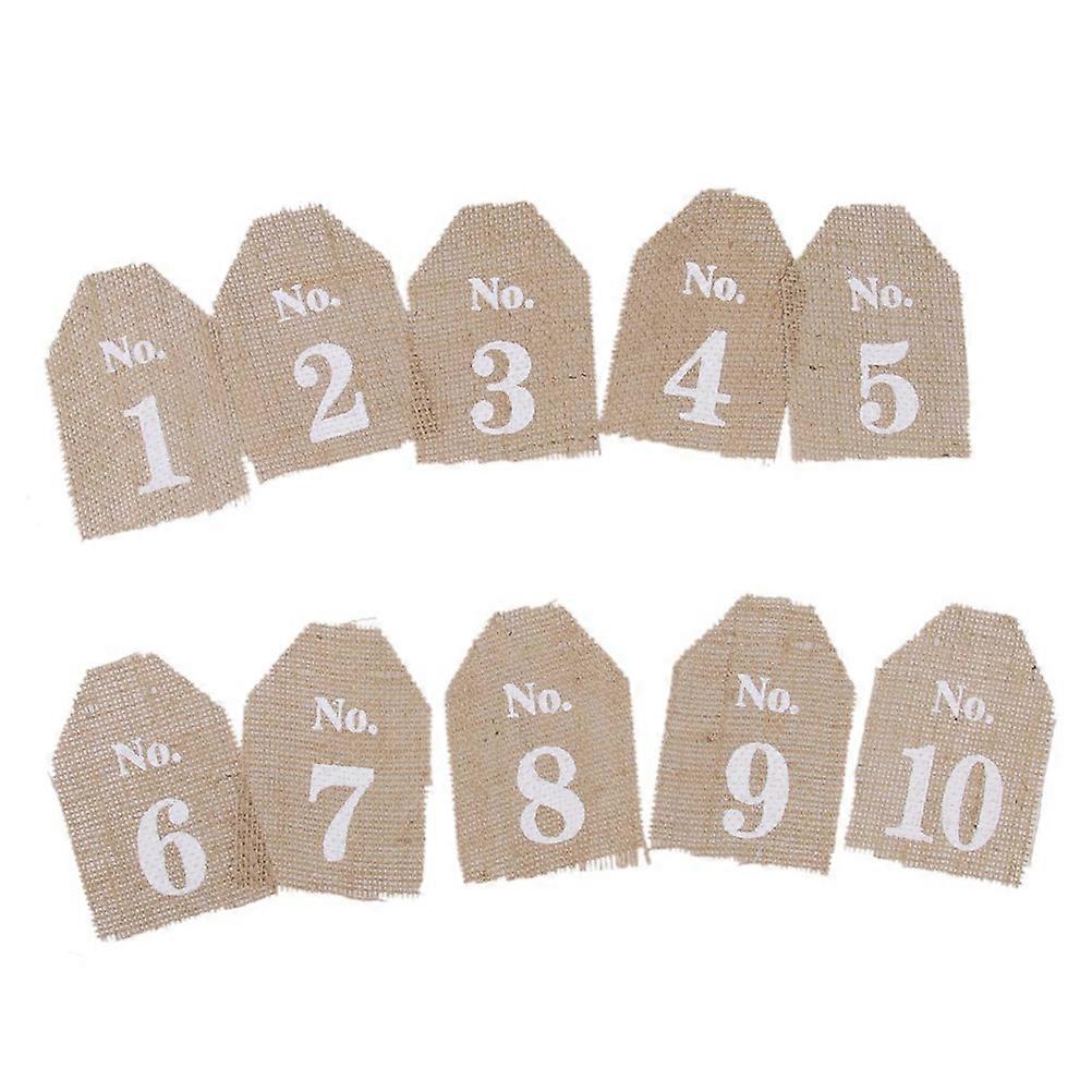 Wedding Table Numbers for Wedding Use 10Pcs Burlap Rustic Jute Cards
