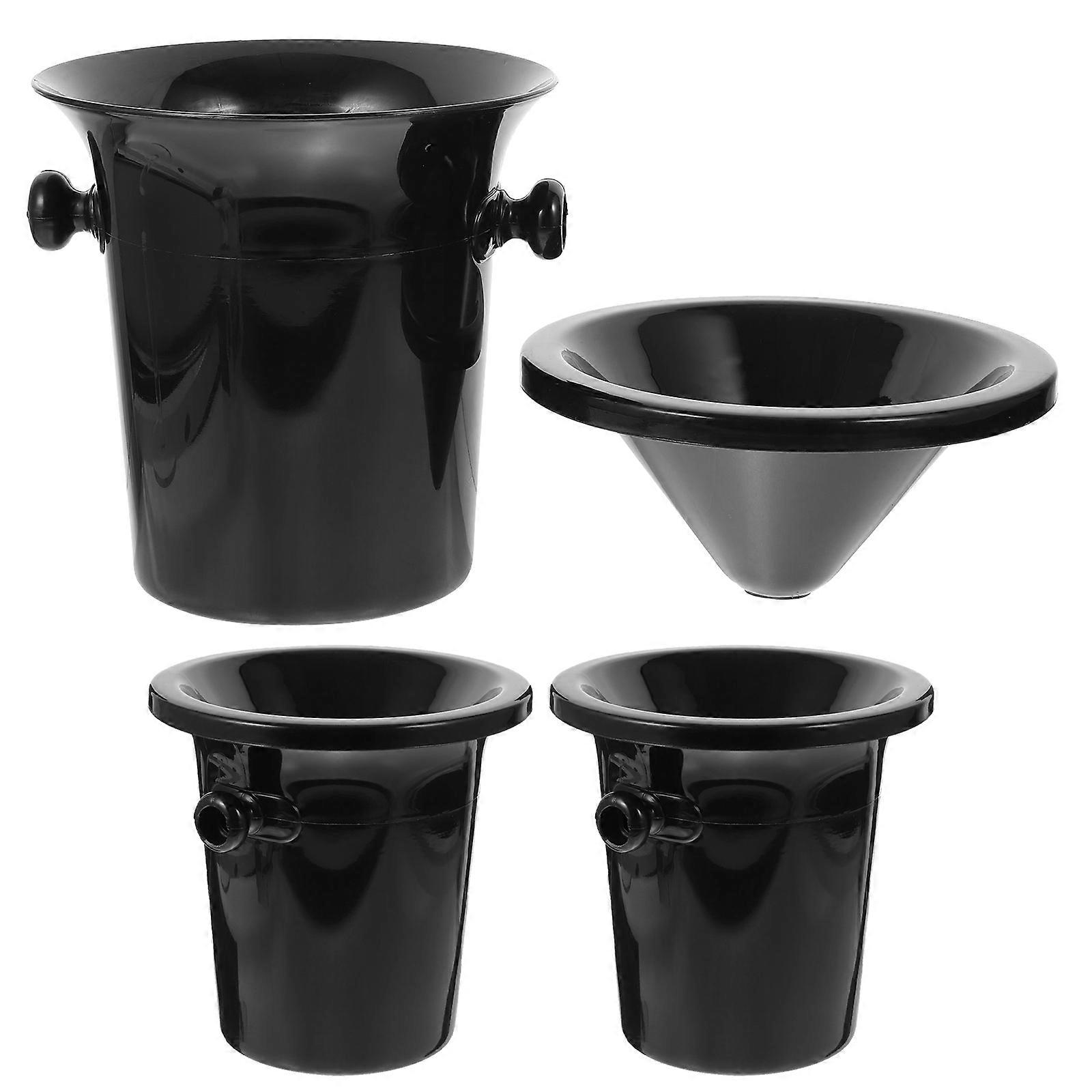 Creative Wine Tasting Spittoons Plastic for Storage Use 3Pcs Black