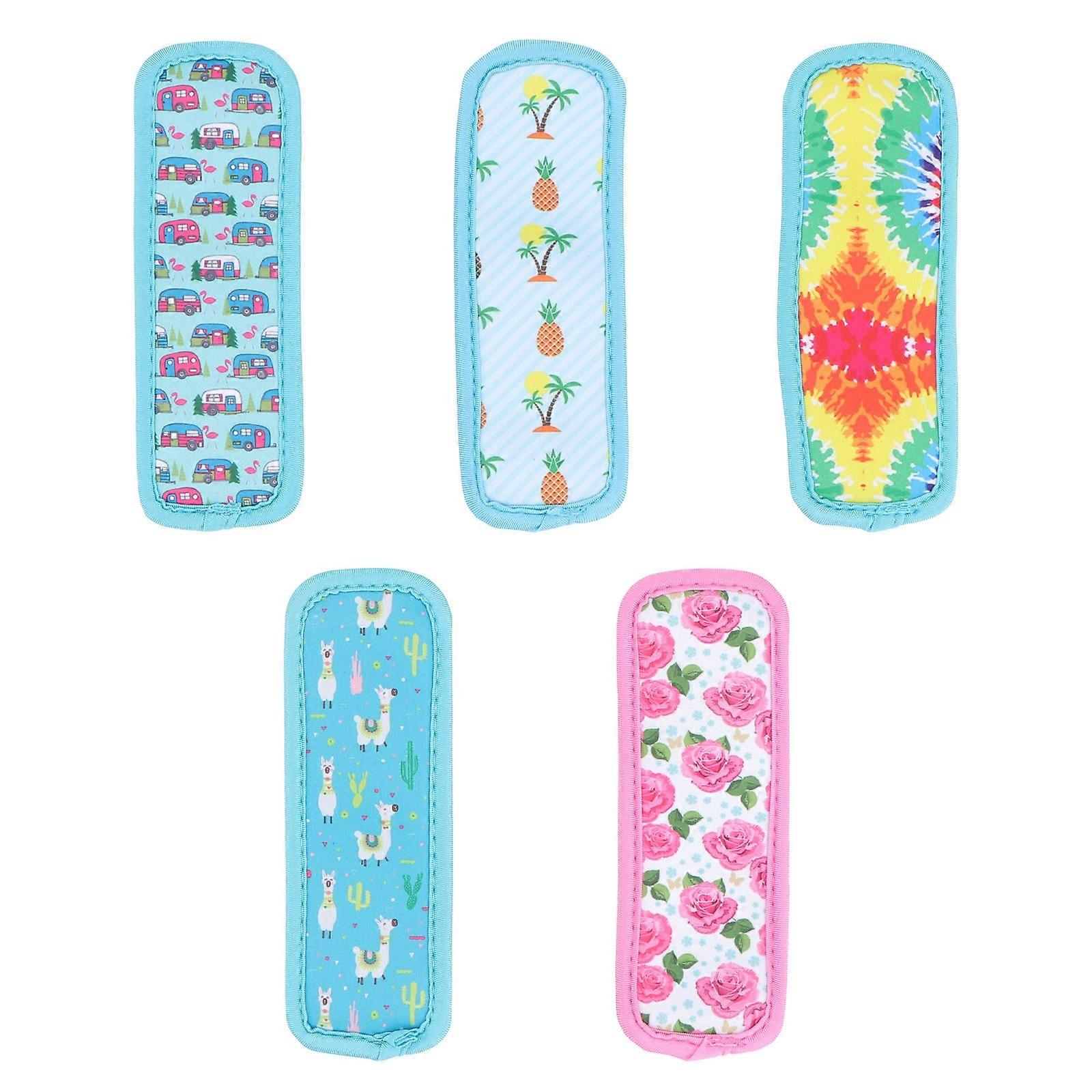 Ice Holders Covers for Home Use 5Pcs Printed Mixed Style Set