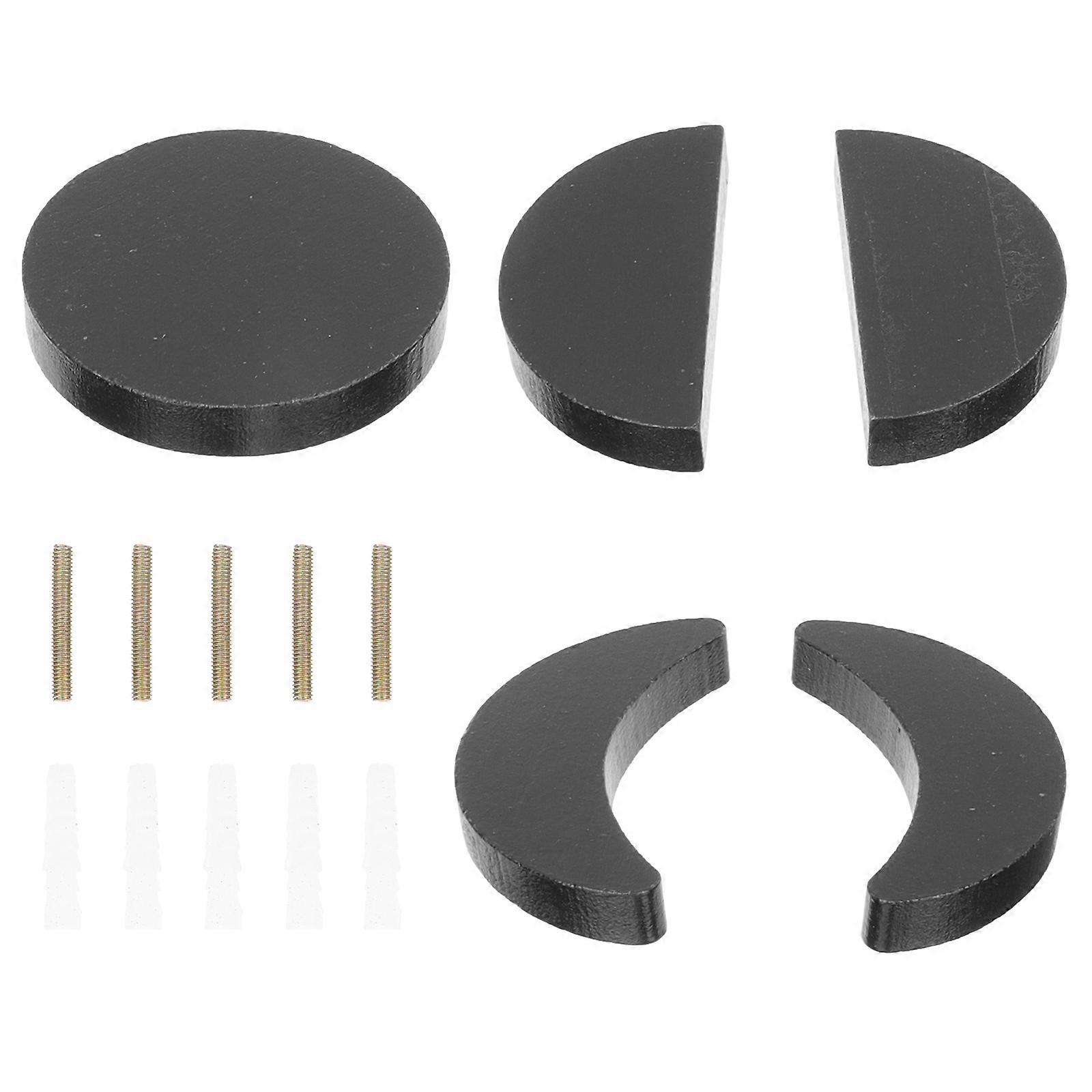 Home Use Moon-Shape Wooden Hanging Hooks for Wall Mount 5Pcs Set