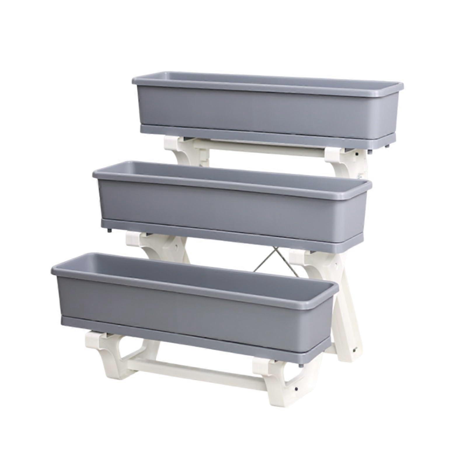 Vertical Garden Planter with Hydroponic Growing System, ThreeTier Design for Balcony Vegetables