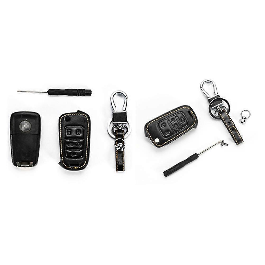 Rectangular Car Key Pouch Holder For Car Keys Daily Use Brown Thread Protection 1Pcs