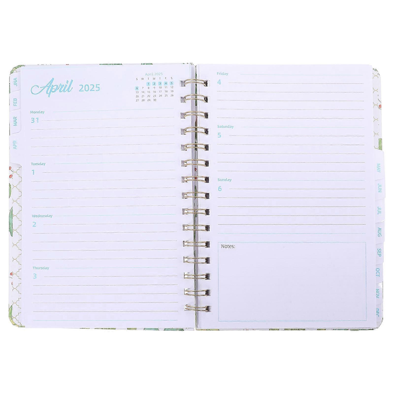 4Pcs Academic Planner for Writing Use A5 Notebook with Cactus Design
