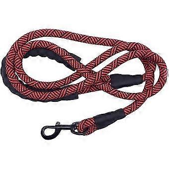 Correa de cuerda resistente para perros 2026, de nailon de 1,5 m, con asa acolchada suave para perros grandes y medianos, cachorros pequeños (roja)