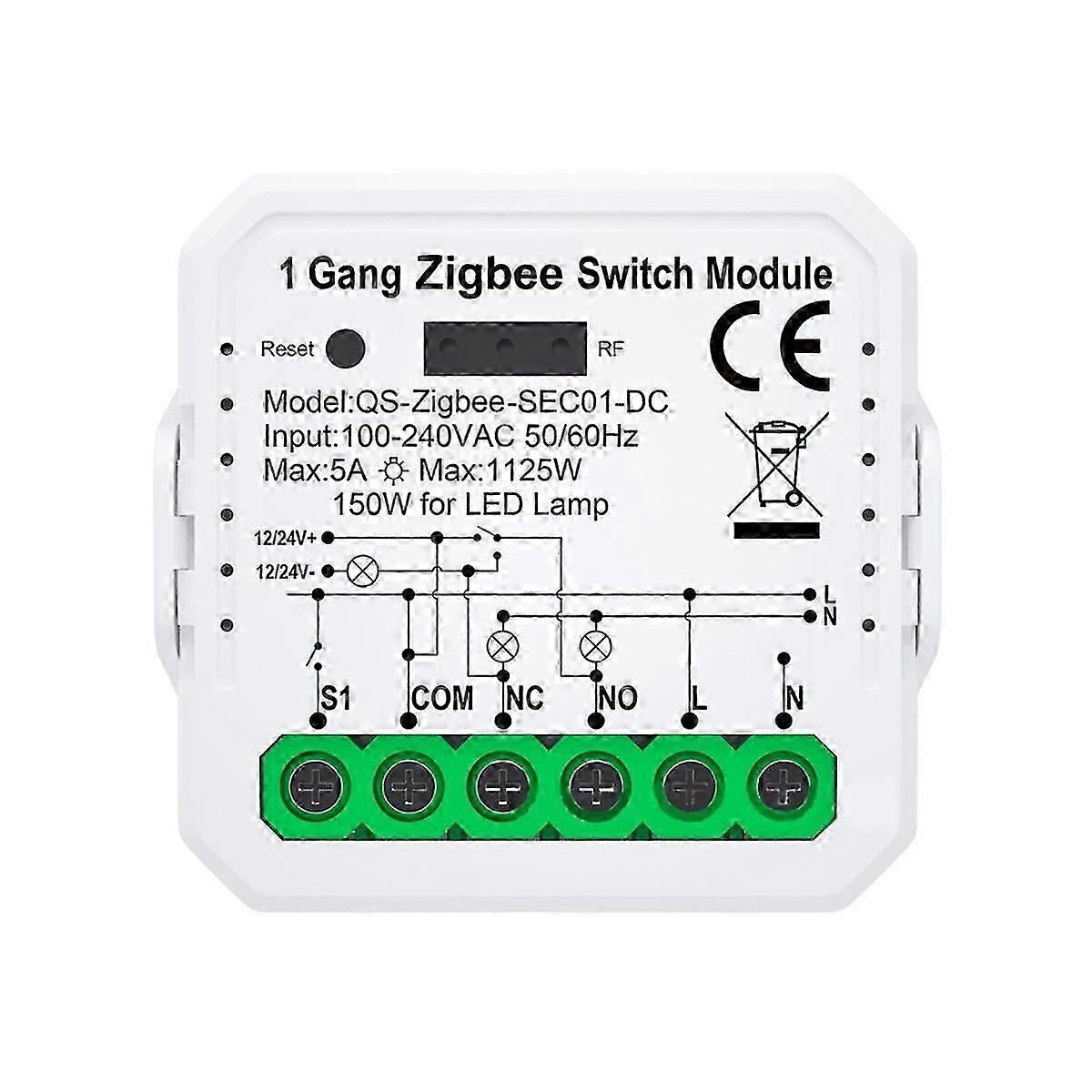 Tuya ZigBee Smart Switch Module with Remote Control Smart Home DIY Breaker Relay Work for Alexa