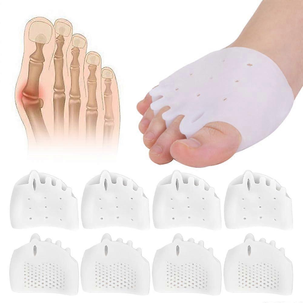 Gel Toe Separators Silicone Spacers for Overlapping and Hammer Toe Relief with Alignment Support, 4 Pairs Transparent