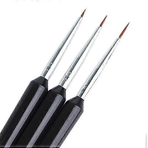 Nail Art Liner Brush Set for Precise Designs with Comfortable NonSlip Grip, 3Piece