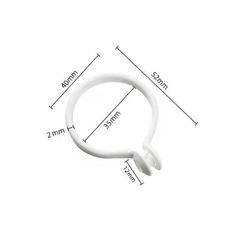 Curtain White Split Ring Plastic Silence Sliding Roman Ring for Hook Rod Inner Diameter 35mm Clips Accessories E
