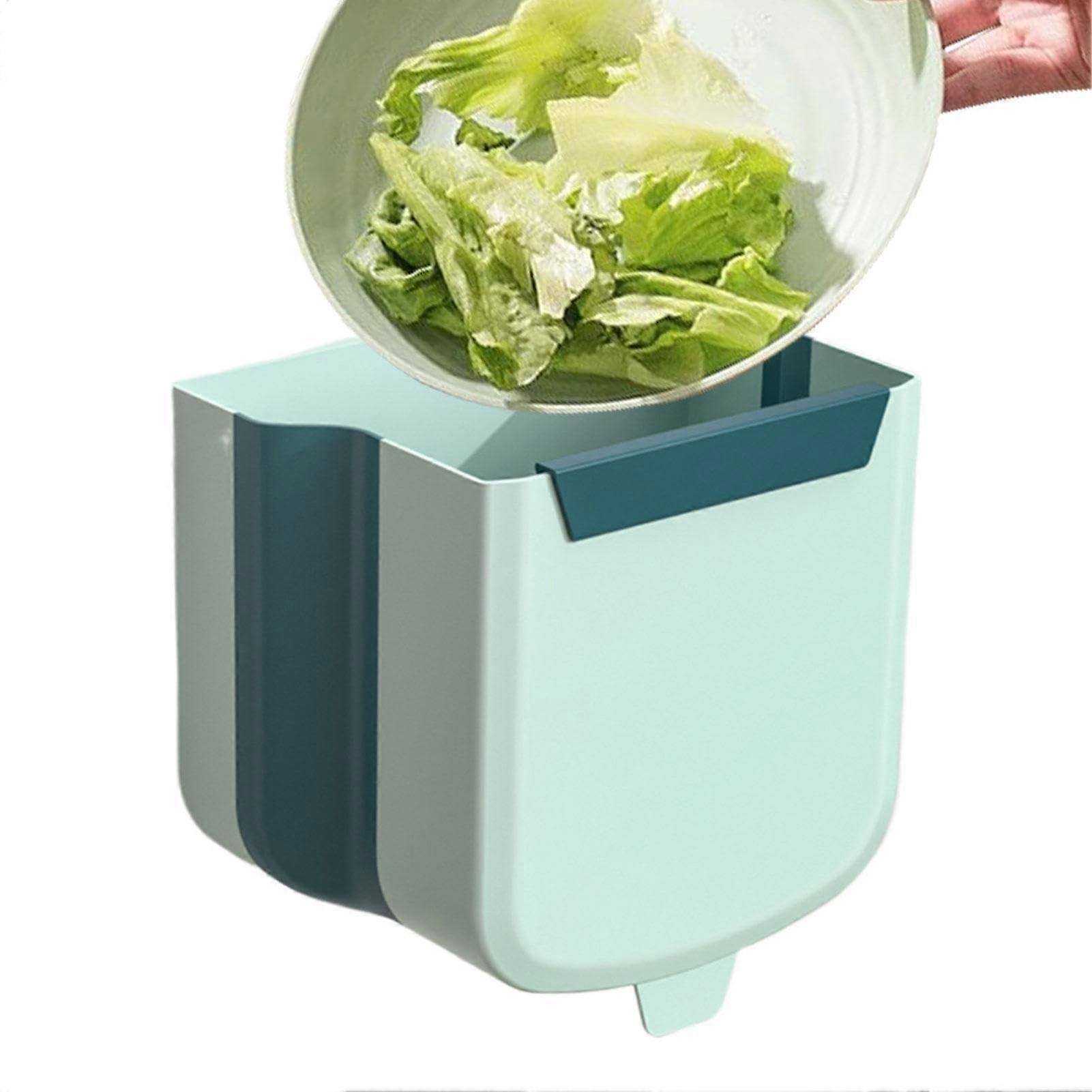 Wall Mounted Trash Can with Foldable Design and Large Capacity for Kitchen Bathroom Bedroom