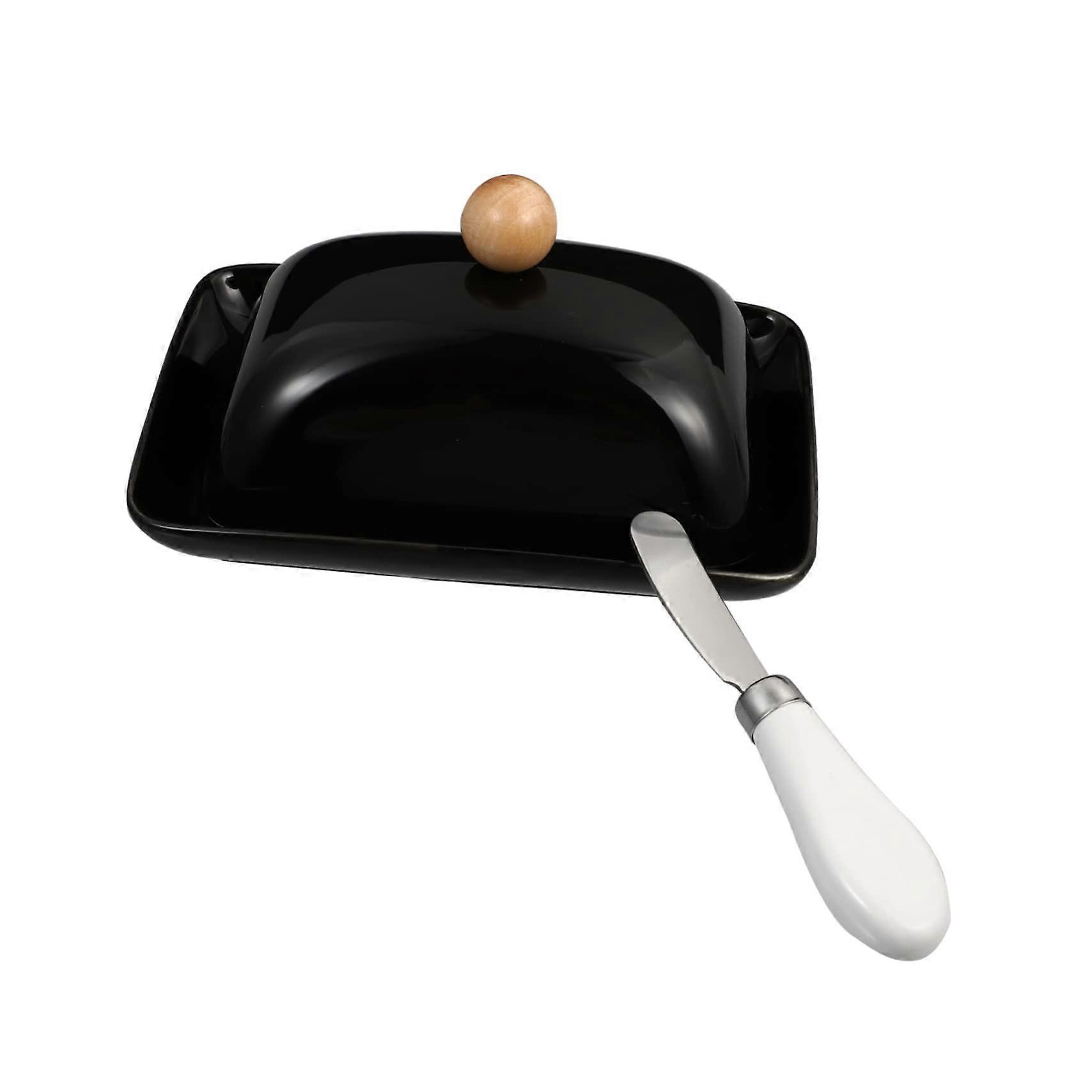 Ceramic Butter Dish with Lid DustProof Durable Cheese and Butter Storage for Kitchen Countertop