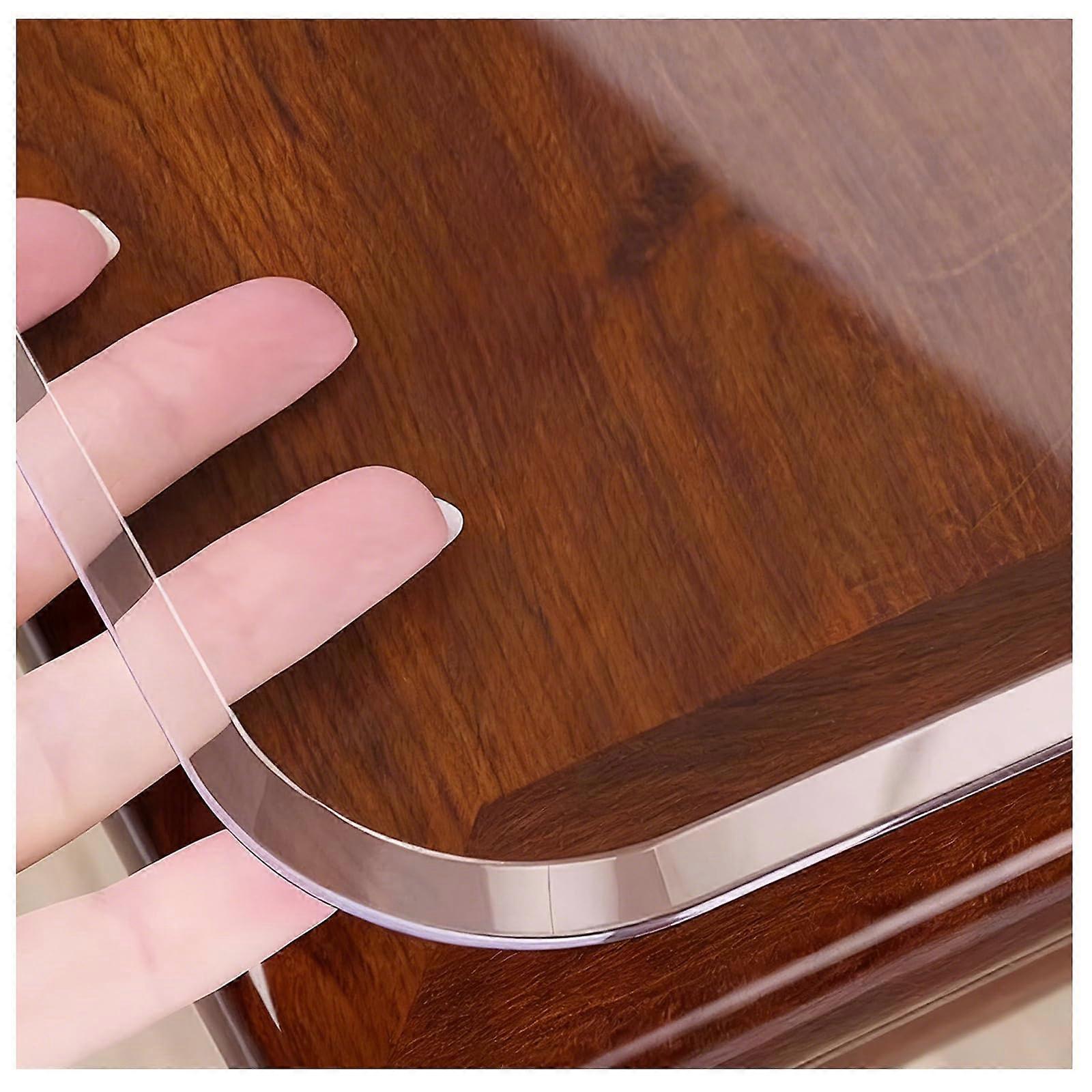 Clear PVC Table Protector 35.4x63in Heavy Duty 1.6mm Waterproof Heat Resistant Rectangular Desk Pad