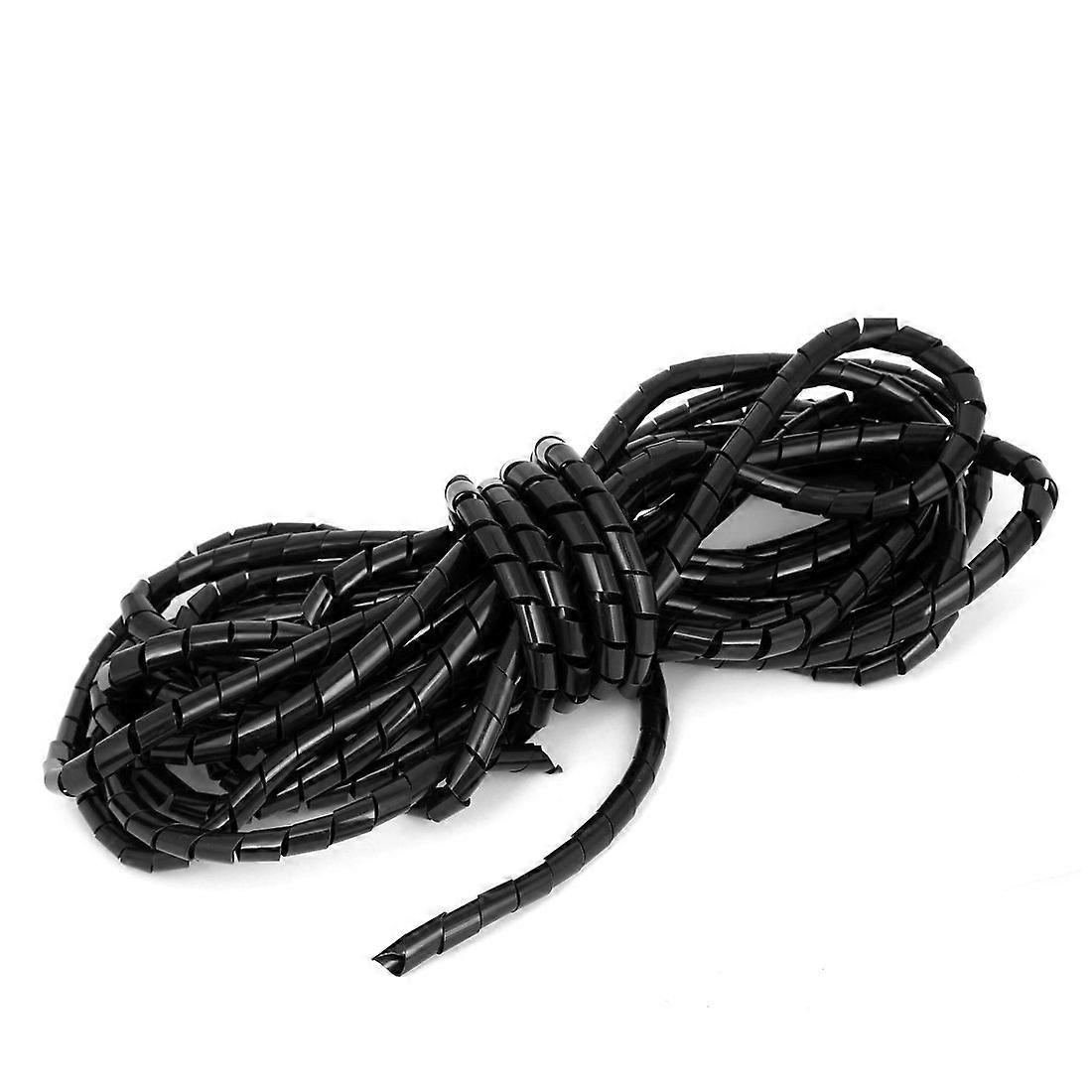 Cable Management Sleeve 10m Black Spiral Cable Wrap for Wire Protection and Clutter Reduction