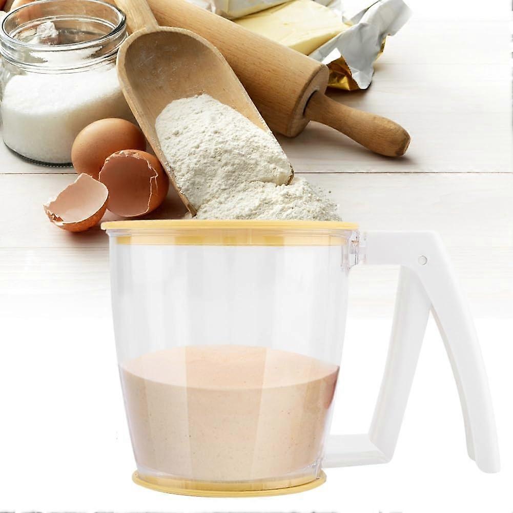 Flour Sifter with Lid for Baking, Handheld Kitchen Sieve with BuiltIn Flour Storage