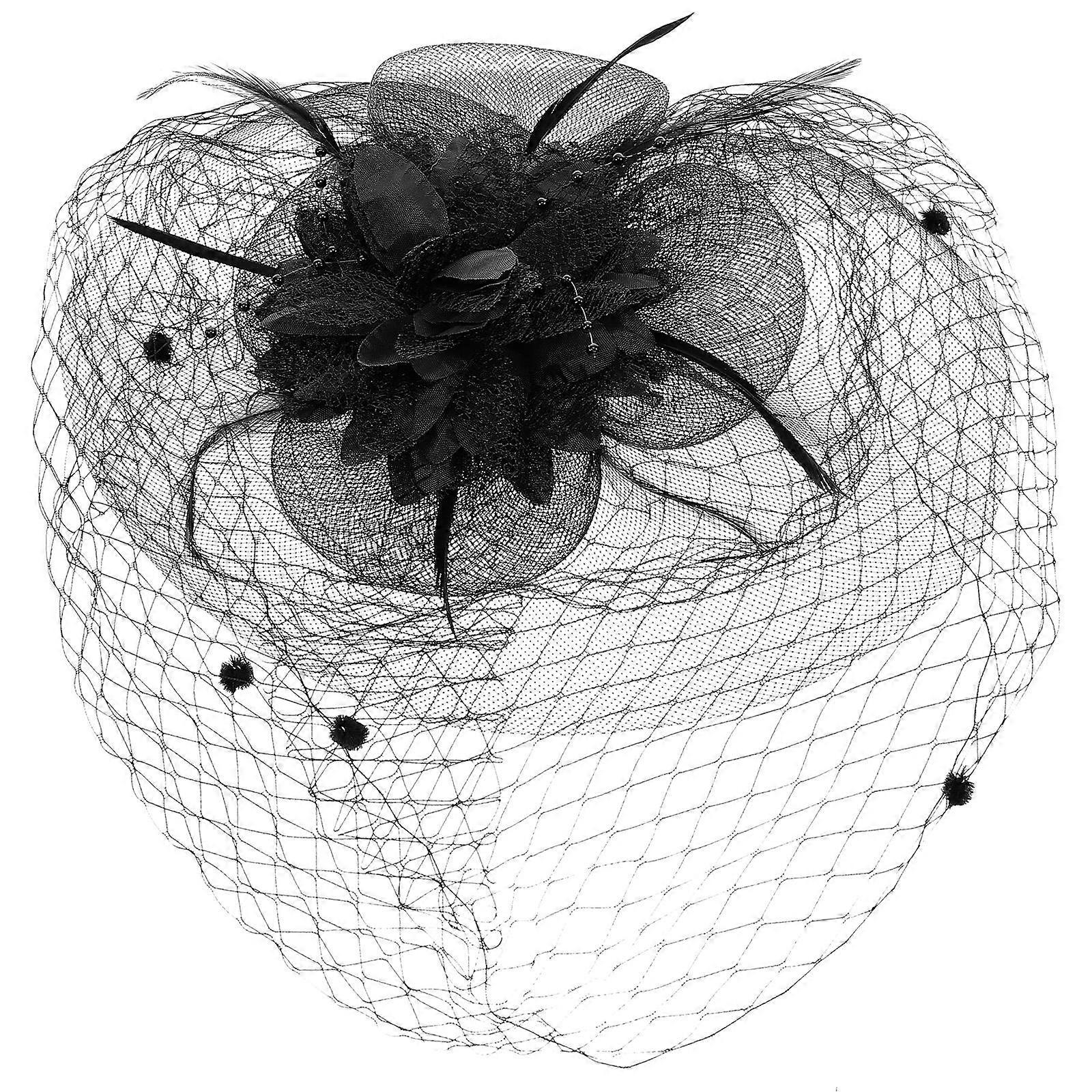 Fascinatorhatt til pynt med blomst og blonder