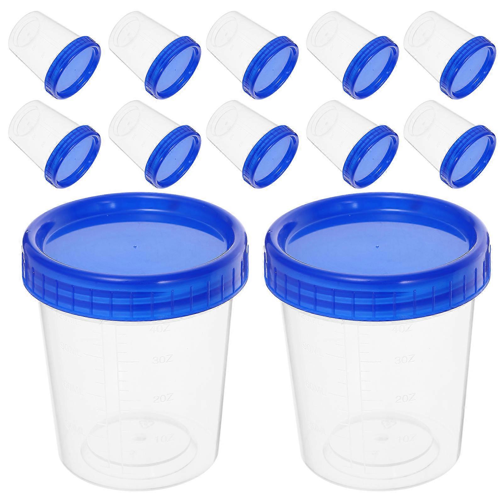 Specimen Cup Measuring Cup Plastic Container for Storage Use 12Pcs