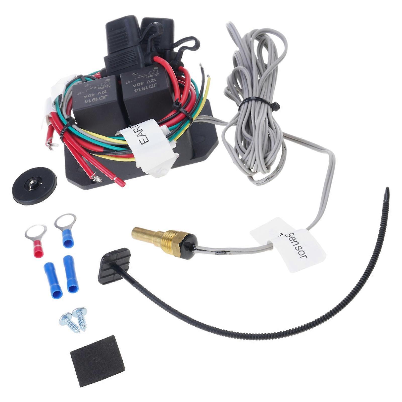 12V 40A Radiator Fan Controller Switches Kit for Multiple Vehicles Offering Simple Installation and Durability Multicolor