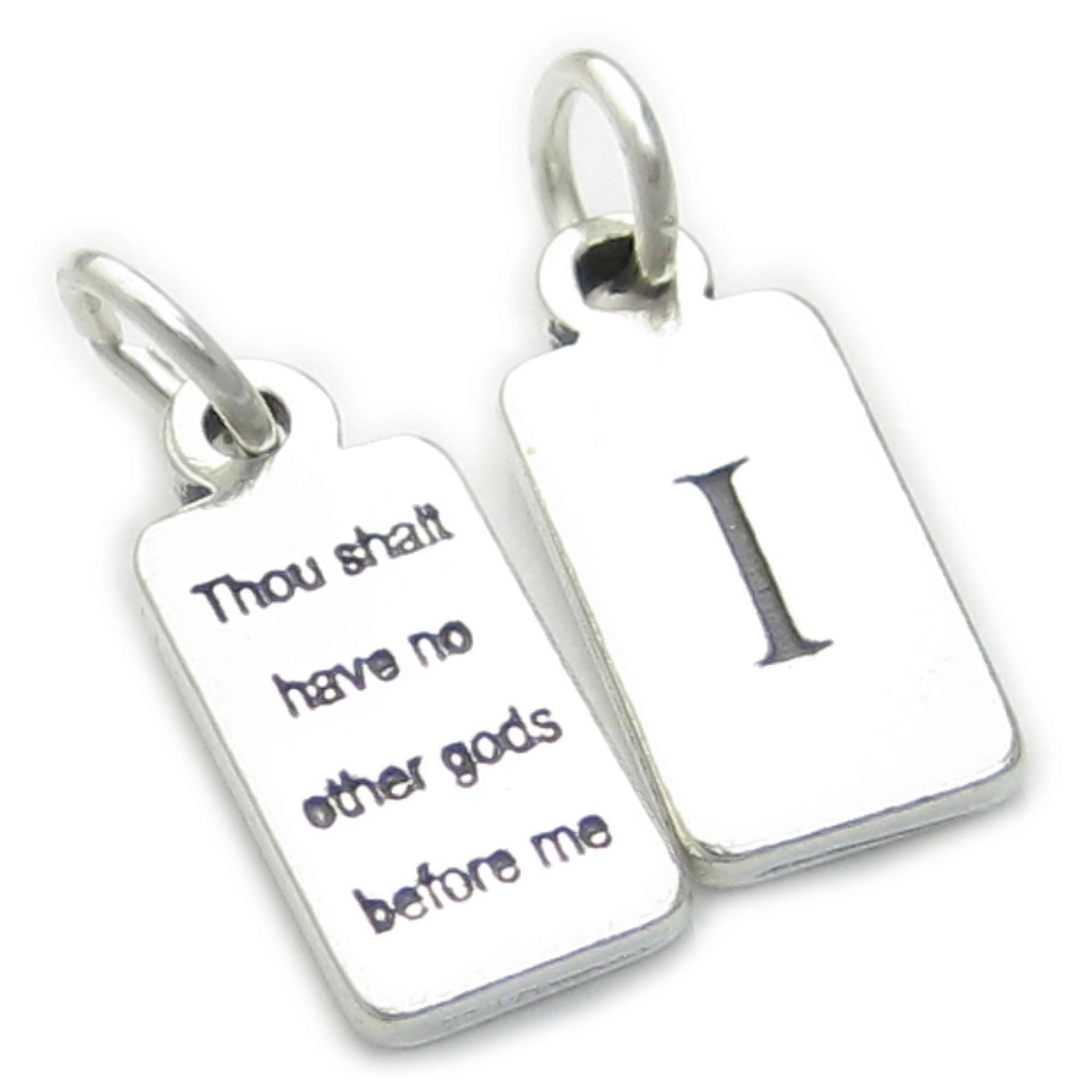 First Commandment sterling silver charm .925 x 1 1st Commandments charms
