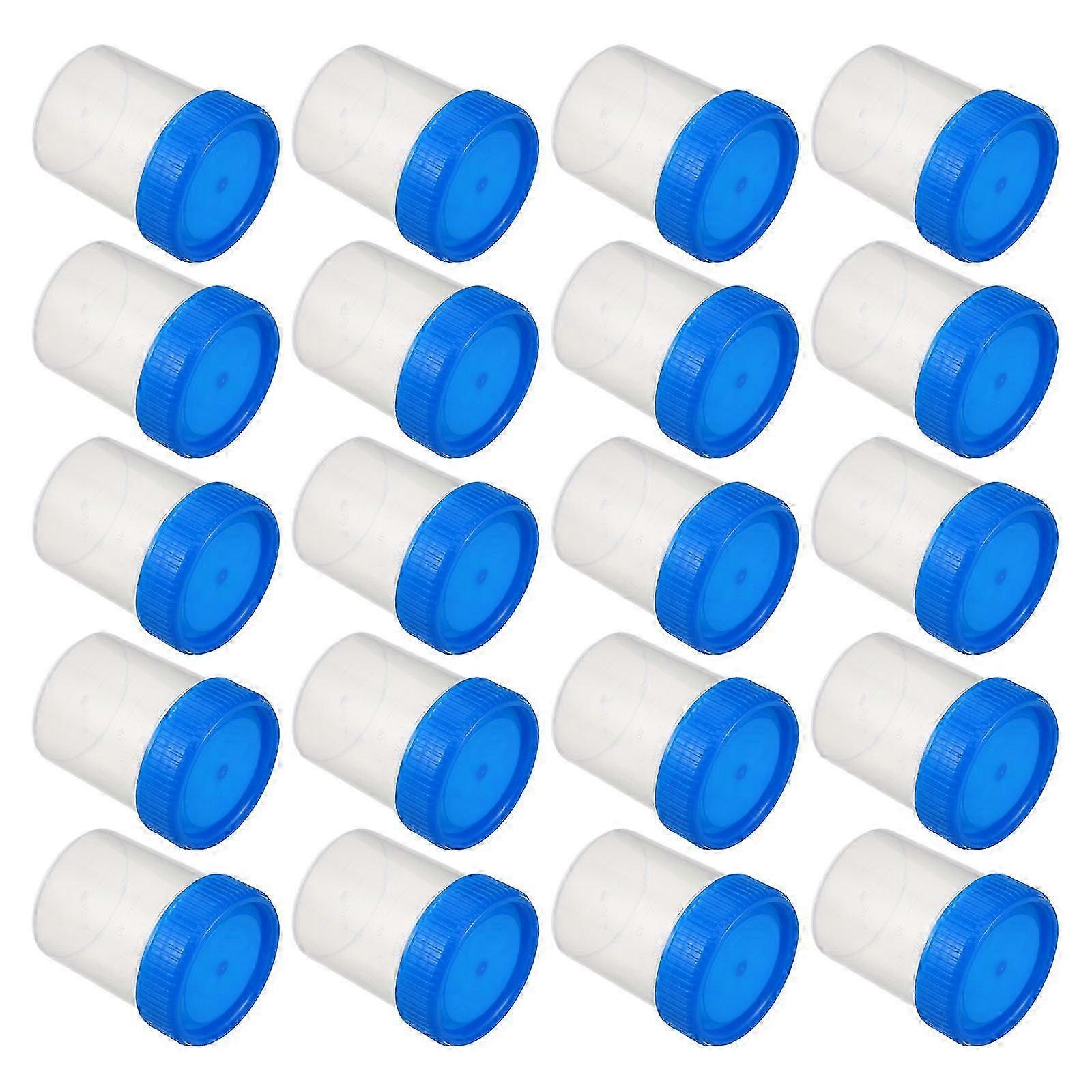 Medical Sample Cups for 20Pcs Blue Pee Cups with Lids Plastic