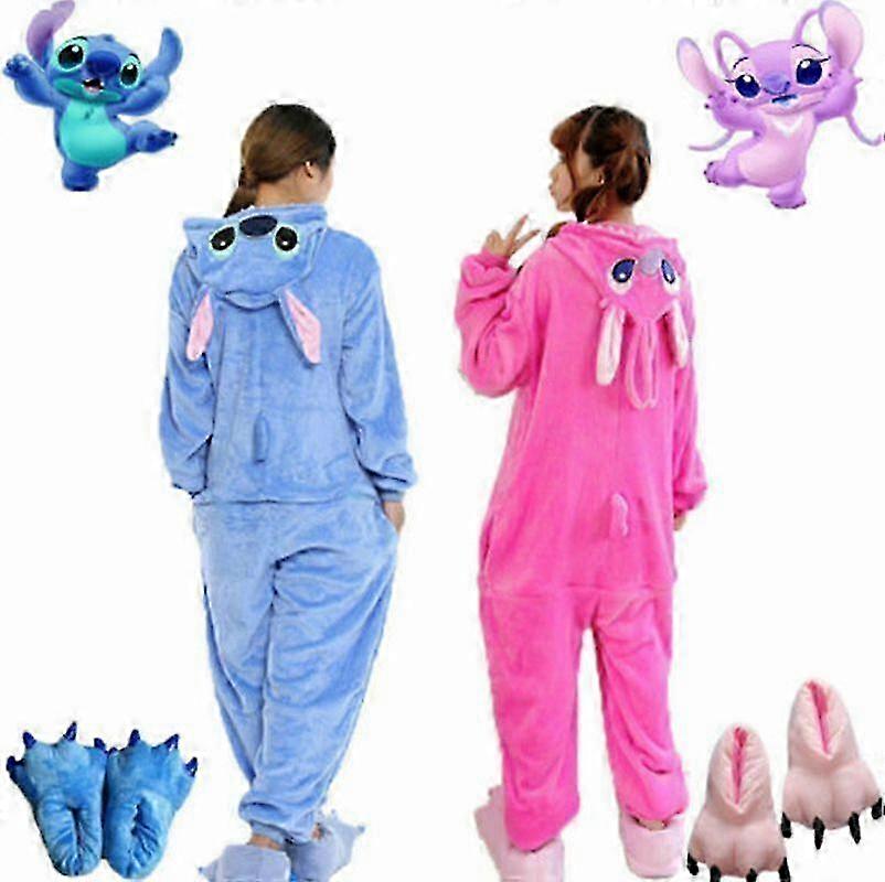 Nouveaux vêtements de nuit pour enfants sur le thème des animaux : Ensemble pyjama et costume de cosplay Stitch rose et bleu