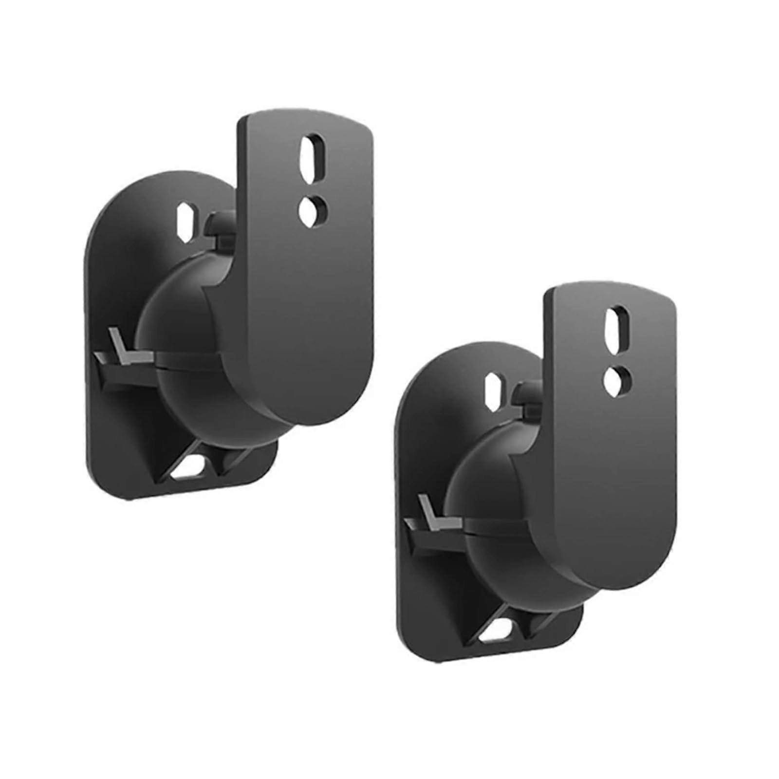 Adjustable Speaker Wall Mount Bracket Pair with Ceiling Clips, SpaceSaving Design, Easy Install