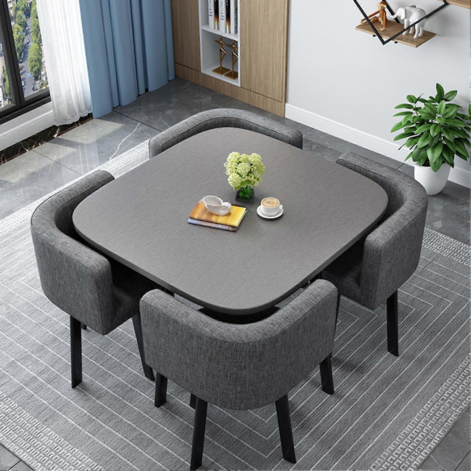 Dining Table Set for 4 with Chairs, Compact SpaceSaving Design for Home, Office and Balcony