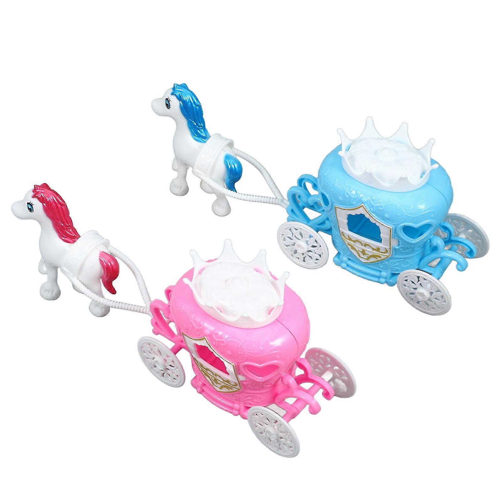 Pumpkin Carriage Toy for Decoration 2Pcs Plastic Figurines Set