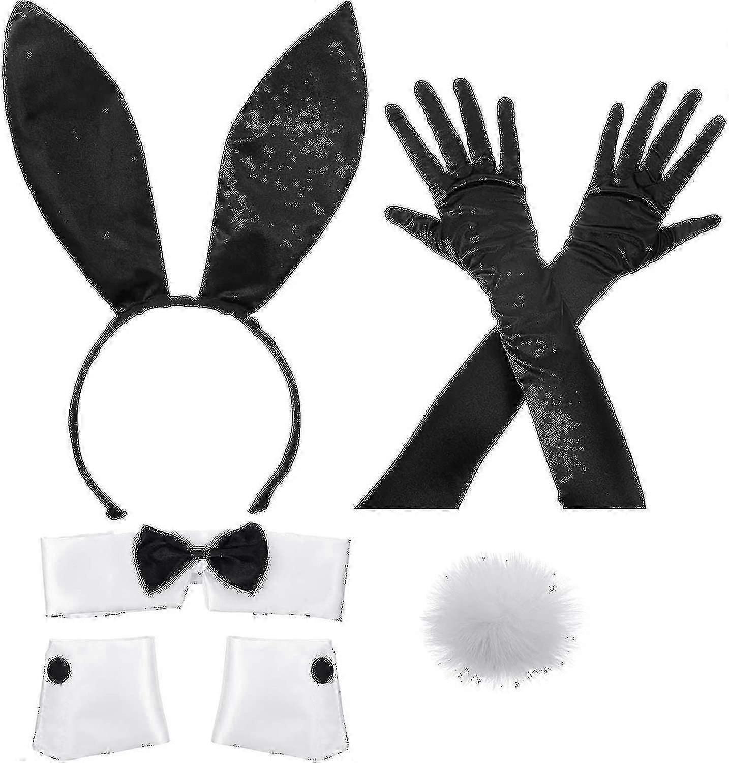 Rabbit accessories played by long black gloves and Easter characters
