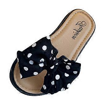 Ediodpoh Kinderpantoffeln, modisch und vielseitig, mit auffälligem Schmetterlingsmuster, süß, weiche Sohle, Strandpantoffeln, Kinderpantoffeln, Schwarz, Größe 11