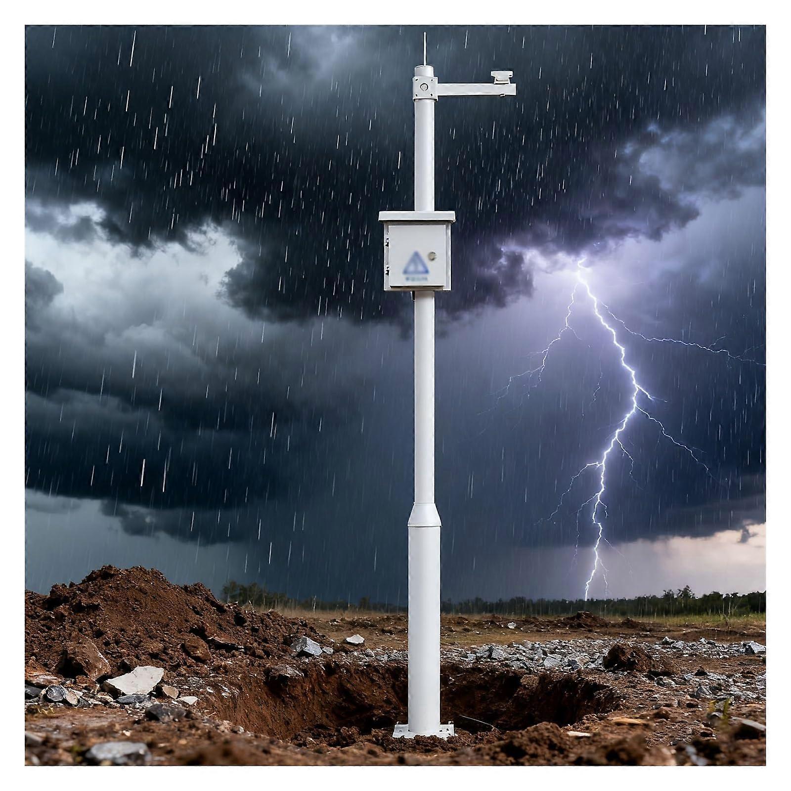 Security Camera Mounting Pole 18ft Galvanised Steel with Brackets, WeatherResistant CCTV Post