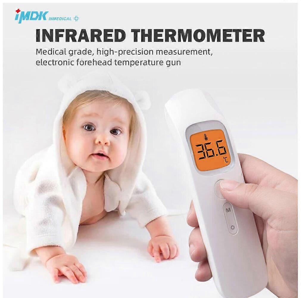 GETIT Non-Contact Infrared Compatible withehead Thermometer with Orange LCD Display - Memory Function Compatible with Family Use
