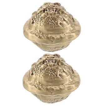 Copper Walnut Fitness Hand Balls for Hand Exercise 2Pcs with Golden Brass Design
