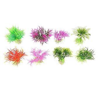 8Pcs Mixed Style Fake Aquarium Water Plants Fish Tank Grass Ornament Decor