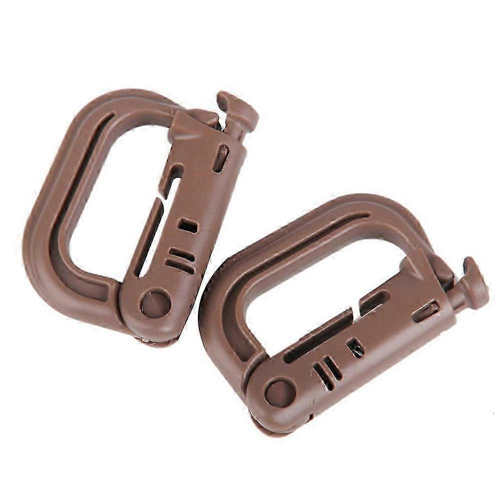 Locking D-Ring Buckle for Webbing Use 10Pcs Multipurpose Brown Grimloc