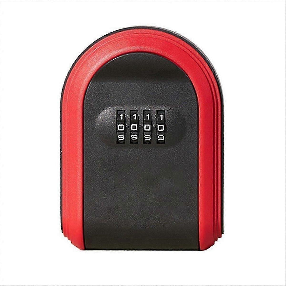 Weatherproof 4-digit combination key cabinet, black & red