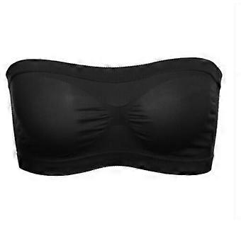 Ladies Plain Boob Tube Strapless Bandeau Spandex Elastic Stretch Bra Crop Top