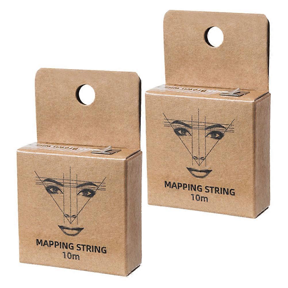 2 Pcs Embroidery Supplies Brow Mapping String Pre Inked Mapping Thread Makeup Microblading String Microblading Eyebrow Ruler