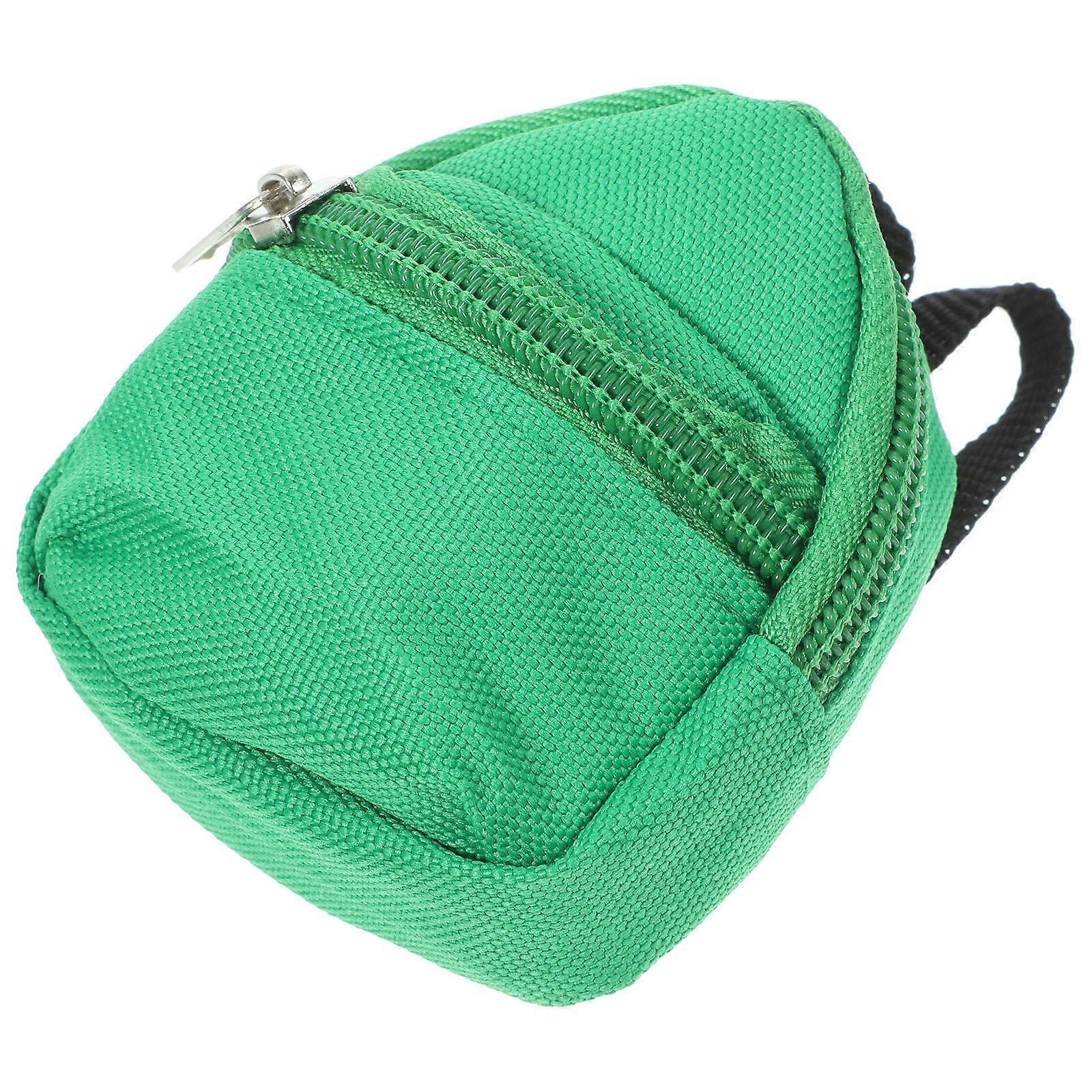 Doll Backpack Miniature Backpack Model for Decor Green Cloth