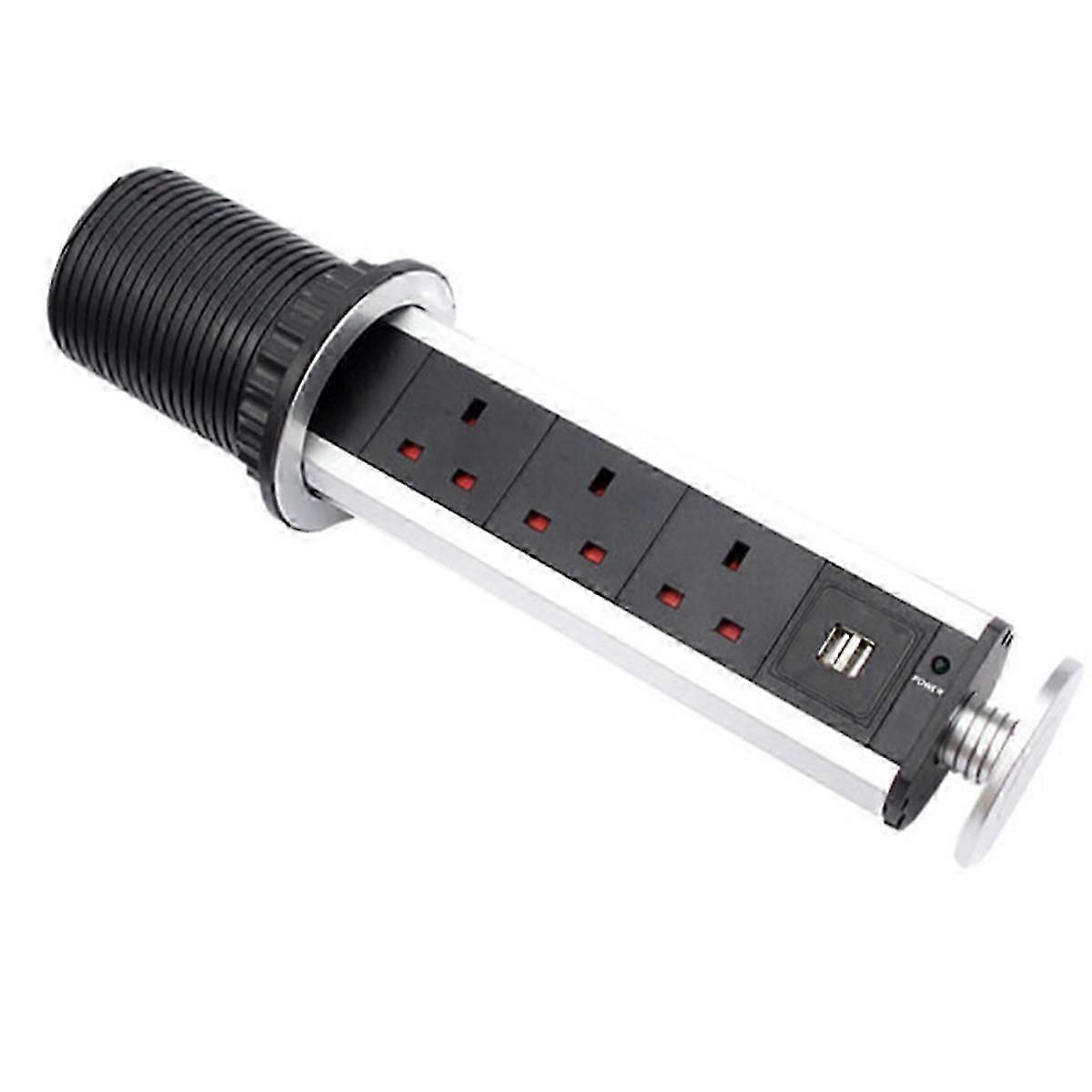 -Up Desktop Concealed Socket USB Electrical Plug Tablet Sockets Power Strip USB Charger Extension C