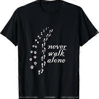 Camiseta para amantes de los perros "Nunca camines solo"