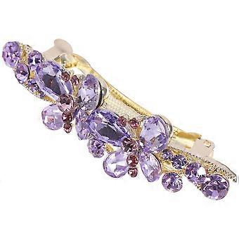 Two-pack of rhinestone butterfly hair clips, crystal hairpins, zinc alloy women's hair cli