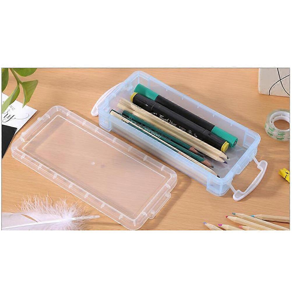 Plastic Pencil Box Multi-Functional Storage Case for Office 5Pcs
