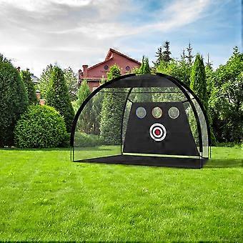 Black practice net for golf