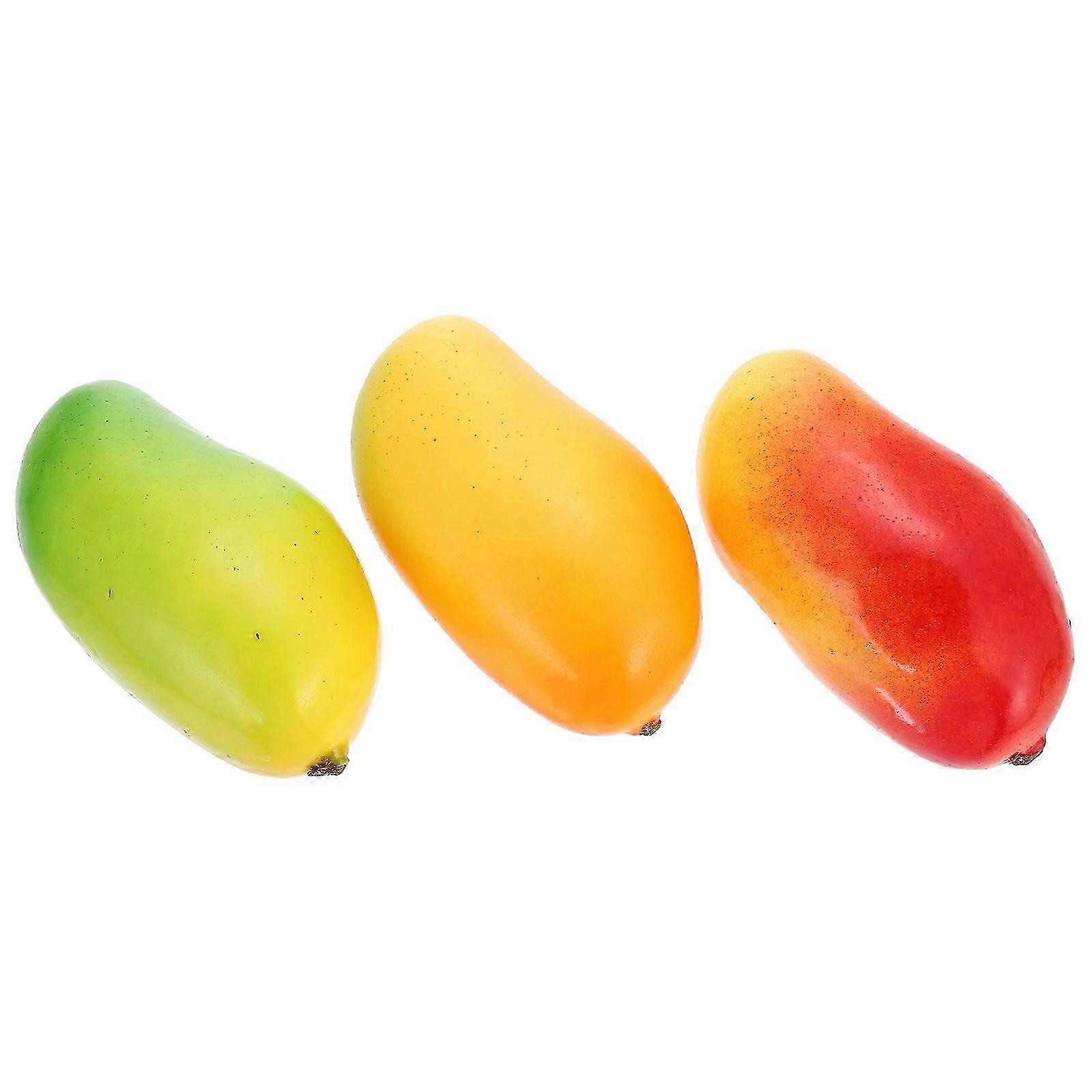 3Pcs Artificial Mango Models Simulated Fruit Models Fake Foam Mango Models