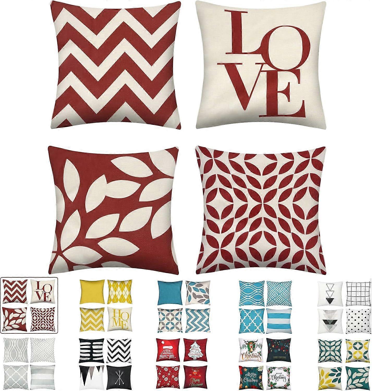 Pillowcases. Modern Geometry Decorative Polyester Linen Pillowcase with