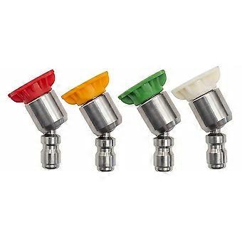 4 stk. drejelige 1/4'' hurtigkoblingsdyser til stråledyser. Højtryksrenseradapter til tagrenderengøring - 1,2 mm åbning.