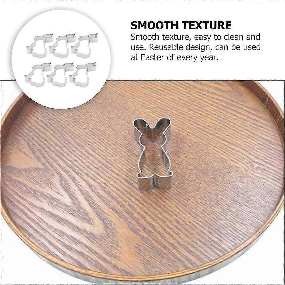 6pcs Easter Biscuit Mould Bunny Shape Cookie Mould Baking Tool (Random Style)