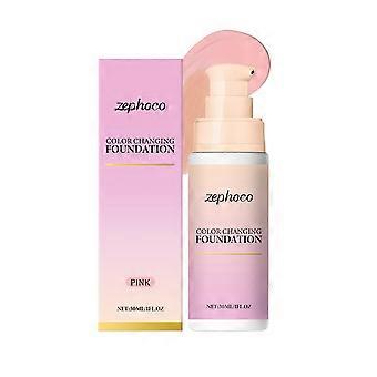 Pink Thermochromic Concealer Foundation Cream  Light, Moisturizing Full Coverage for Even Skin Tone