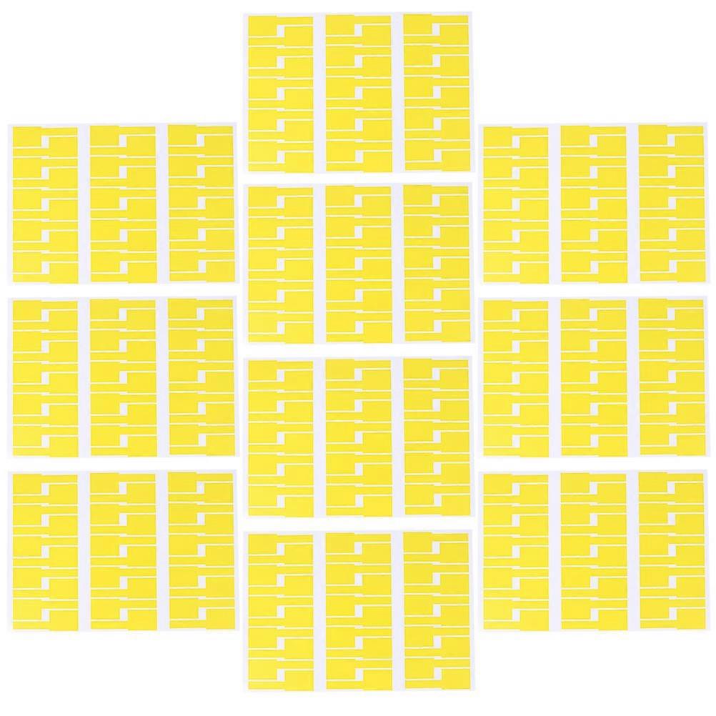 10Pcs Durable A4 Self-adhesive Sticker Creative Identification Tags (Yellow)