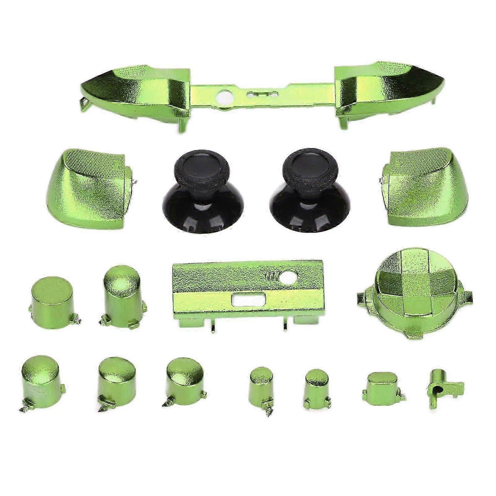 Full Game Controller Button Set Electroplating Replacement Handles Accessories for Xbox Series XGreen